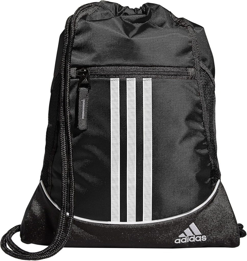 adidas Alliance Sackpack – 男性と女性のためのドローストリングバックパックの小さなバッグ、黒、ワンサイズ