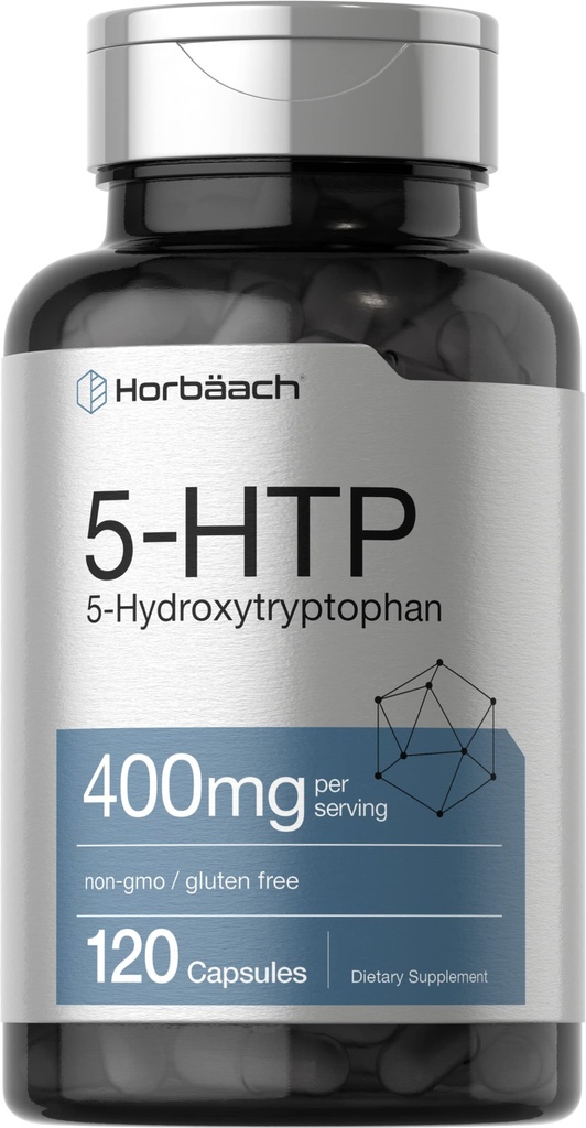 ホルバハチ5HTP 400mgカプセル | 120カウント | エクストラ強度サプリメント | 非GMO、グルテンフリー | 5 Hydroxytryptophan