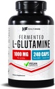 HealthFare Lグルタミン1000mg | 240 ビーガンカプセル | 余分な強さのアミノ酸の補足 | サポート消化バランス、栄養素吸収及び筋肉回復 | 非GMO、グルテンフリー | アメリカ製
