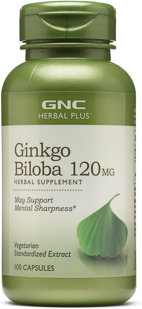 GNCの草のプラスのGinkgoのBiloba 120mgの補足、ベジタリアン、サポート精神的な鋭さ、100のサービング
