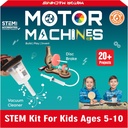 バタフライEduFields 20in1 STEMプロジェクトキット 子供のための年齢 5-7 6-8 8-10 | 子供のためのSTEMのおもちゃ 5 6 7 8 9 10 歳 | モーターマシン - ロボティクス&エンジニアリングおもちゃ | ギフト 6 7 8 9 10 歳