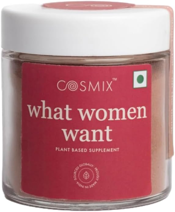 cosmix Hormonal Health, PCOS & PMS, Natural, Plant-Based Superfood Blend with Shatavari, Beetroot & Nettle Leaf| 60 Servings, No s/Added Sugar, Vegan 60 Grams (Pack of 1) Dark Pink