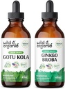 Wild & Organic Gotu Kola Tincture 4 fl oz & Ginkgo Biloba Tincture 4 fl oz