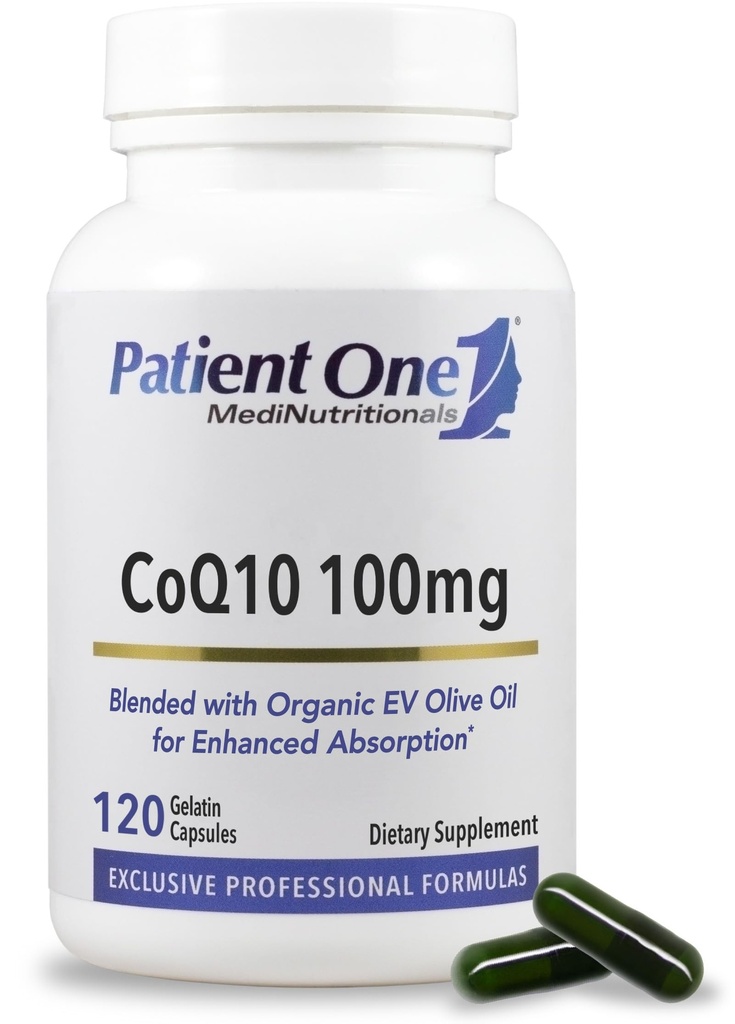 患者様1コエンザイムQ10(CoQ10)100mg | 心と血管の健康を支える抗酸化サプリメント | オーガニックオリーブオイルで | 120カプセル