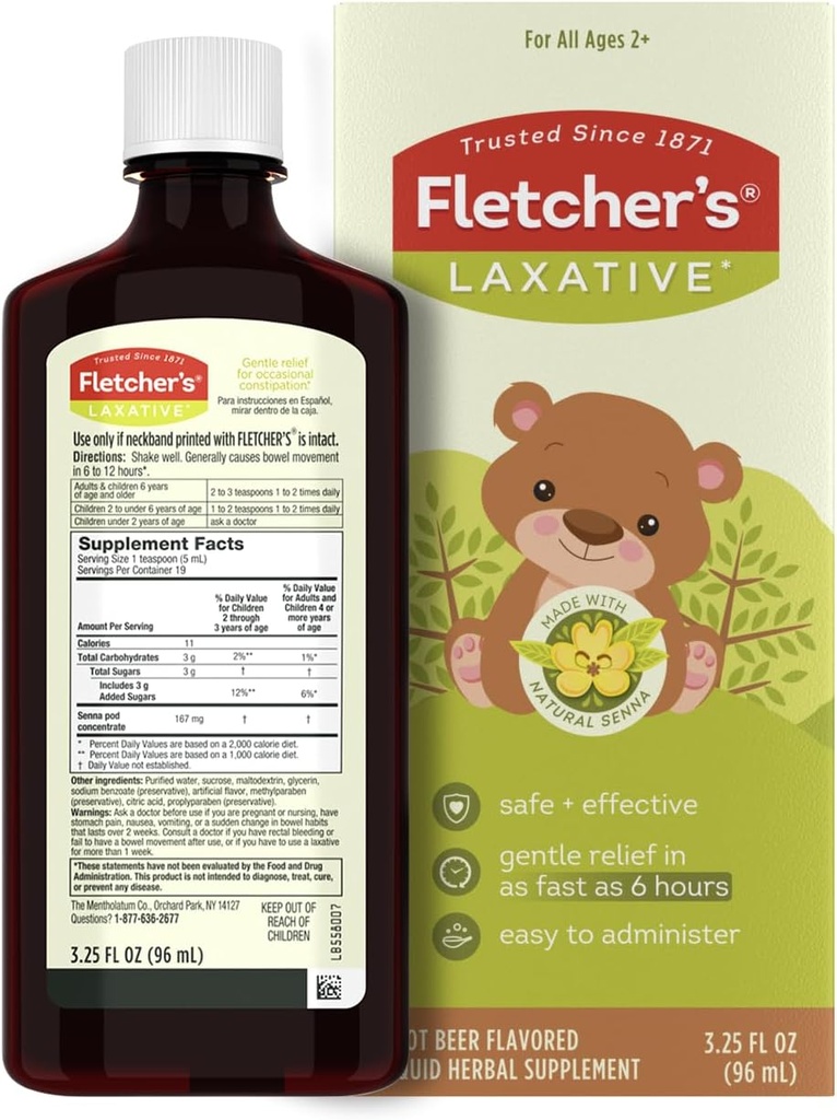 Fletcher's Laxative, Root Beer, 3.25 Ounce