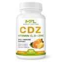 | C D Z | ビタミンC・1000mg | ビタミンD3・125mcg | 亜鉛・25mg | ノンGMO・グルテンフリー | 120 ベジタリアンカプセル | 120 食