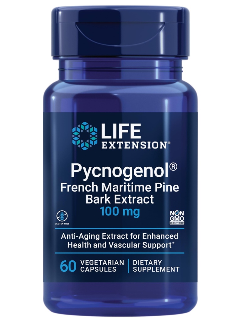 ライフエクステンションPycnogenol - フランスのマリタイムパインバークエキス - 科学的に健康な老化と血管の健康のサプリメント - 非GMO、グルテンフリー、ベジタリアン - 60カプセル
