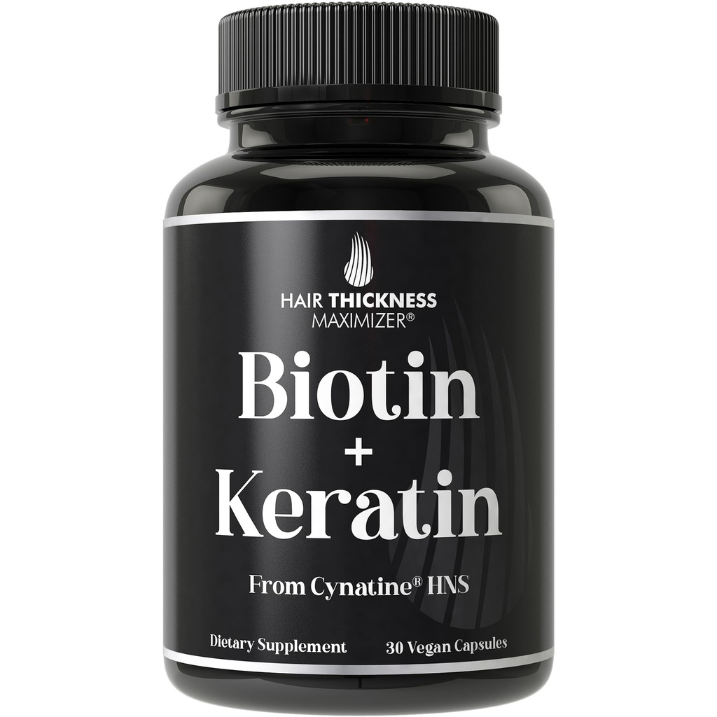 臨床的に証明されたケラチン+ビオチンの毛の成長の補足。Cynatine HNSのケラチンによって臨床的により厚く、より健康な毛のために。女性および人のため。最高の結果のためのBiotin 10000mcgによって高められる