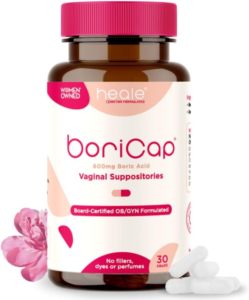 BoriCap - 女性のためのホウ素酸の坐剤 - 600 mg -腟の健康及びバランス、イッチ及び臭気 - 自然な救助 - 女性のためのフェミニン ケア - フェミニン 衛生製品 - Heale - 30カプセルによって米国製