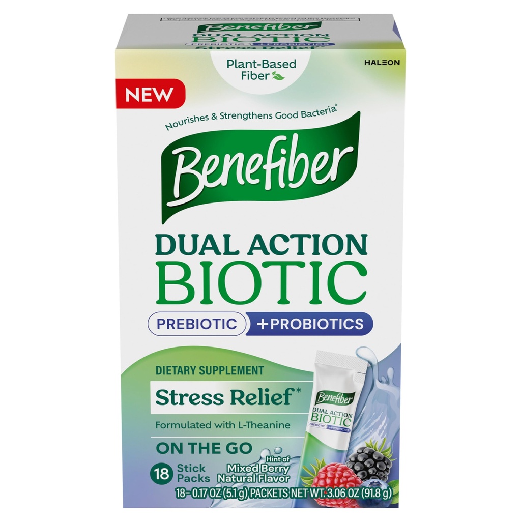 Benefiberは圧力救助、18の計算の棒のパックの二重行為のBioticを倍増します