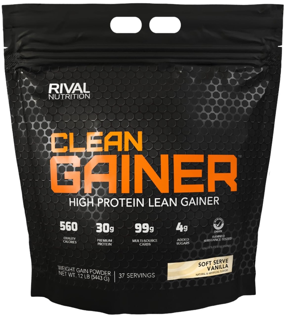 RIVAL NUTRITIONクリーンゲイン - ソフトサーブバニラ12lb