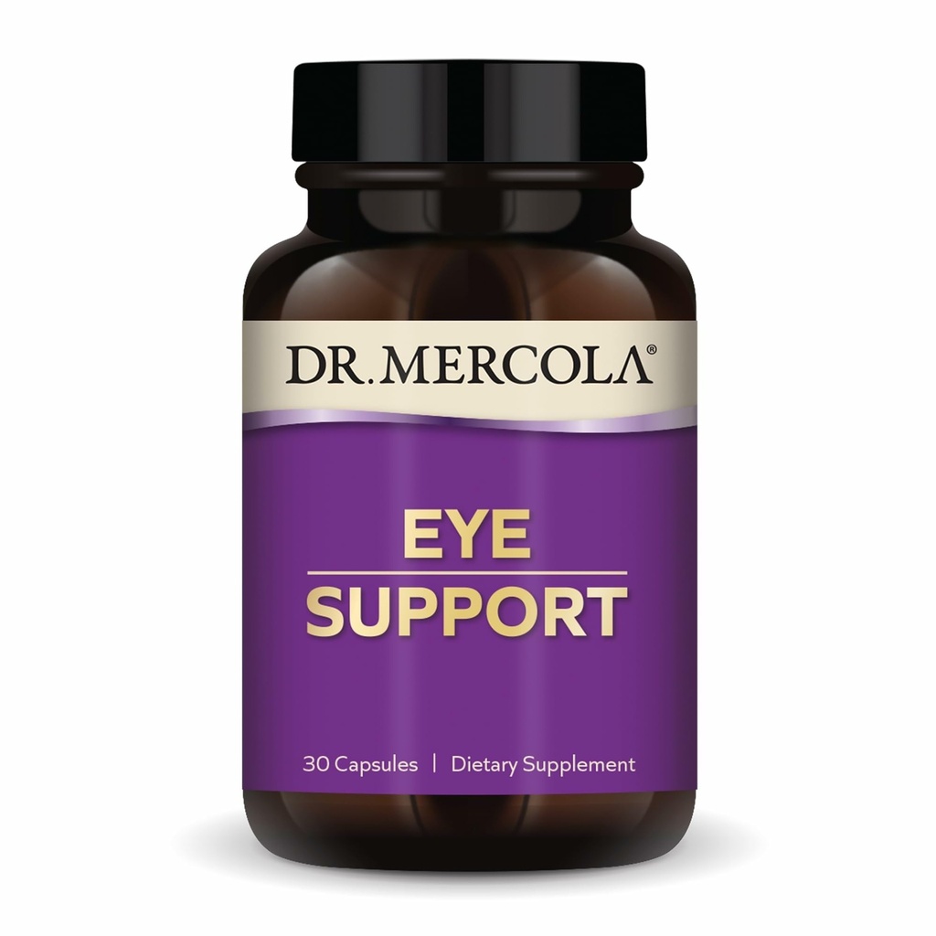 Dr. Mercola Eye Support - Eye & Vision Healthをサポート - Lutein、Zeaxanthin、有機アスタキサンチン&ブラックカラント - 非GMO、グルテンフリー&大豆無料 - 30カプセル(30サービング)