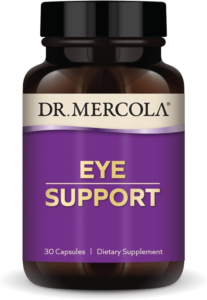 Dr. Mercola Eye Support - Eye & Vision Healthをサポート - Lutein、Zeaxanthin、有機アスタキサンチン&ブラックカラント - 非GMO、グルテンフリー&大豆無料 - 30カプセル(30サービング)