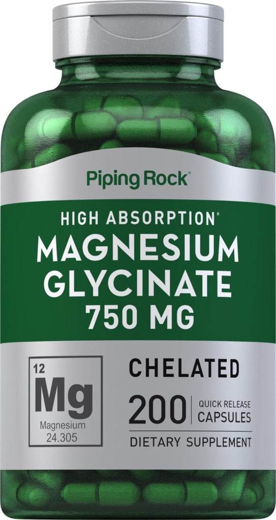 ピッピングロック マグネシウム グリシナートカプセル | 750mg | 200Pills | ケラトサプリメント | 高吸収 | GMO・グルテンフリー