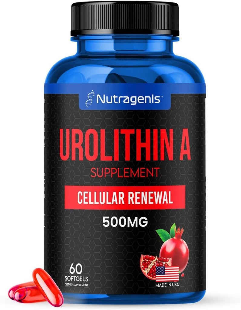 Urolithin Aサプリメント500mg - 60 Softgel - 高度なセルラー更新とバイタリティ - 筋肉の強度を高めるためのMitoceutical - 米国製
