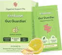 Feel Goods Gut Guardian, Organic Fiber, Probiotic & Prebiotic Powder, Sugar Free, Herbs for Bloat, Gut Health Support, Digestive Health for Men & Women, Non GMO, Vegan, Lemon Ginger, 15 Count