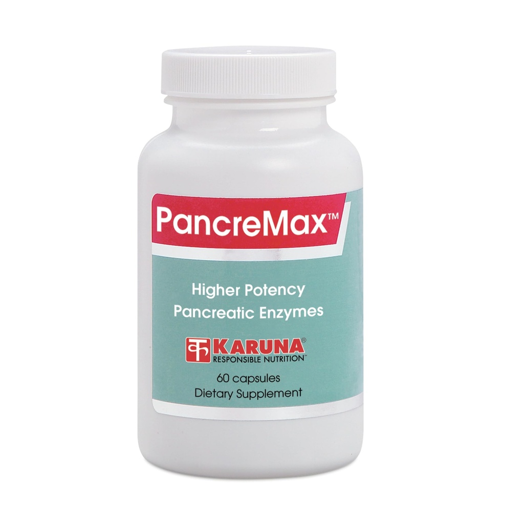 カルナパンクレマックス 60 ベジタリアンカプセル | 純パンクレアチン 500mg、リパーゼ 31mg