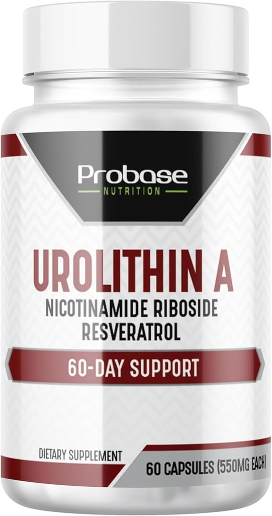 Probase Nutrition Urolithin A - [60-Day Supply] - 追加NRとResveratrol - NMN、NAD、CoQ10、健康な老化のためのPQQ代替