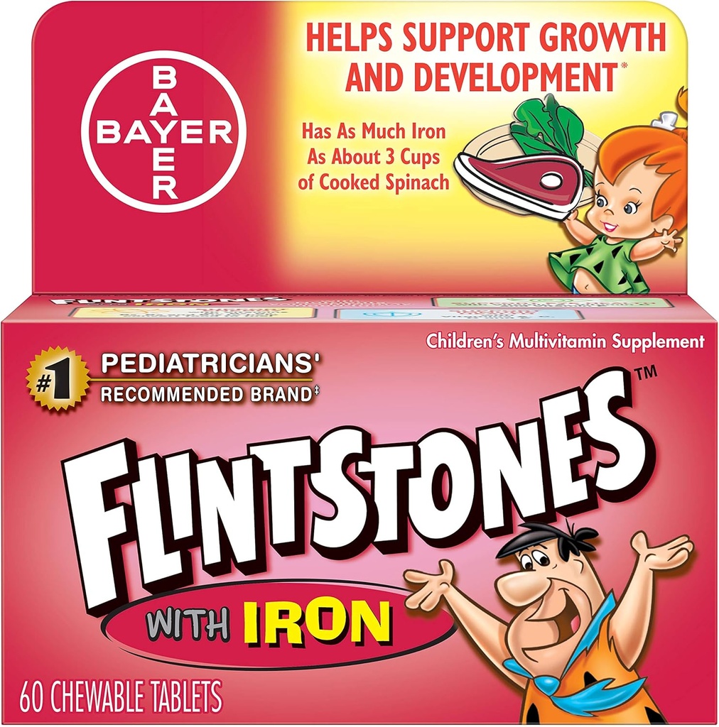 Flintstonesの子供のMultivitaminのプラスの鉄のChewableタブレット、60計算(3)のパック