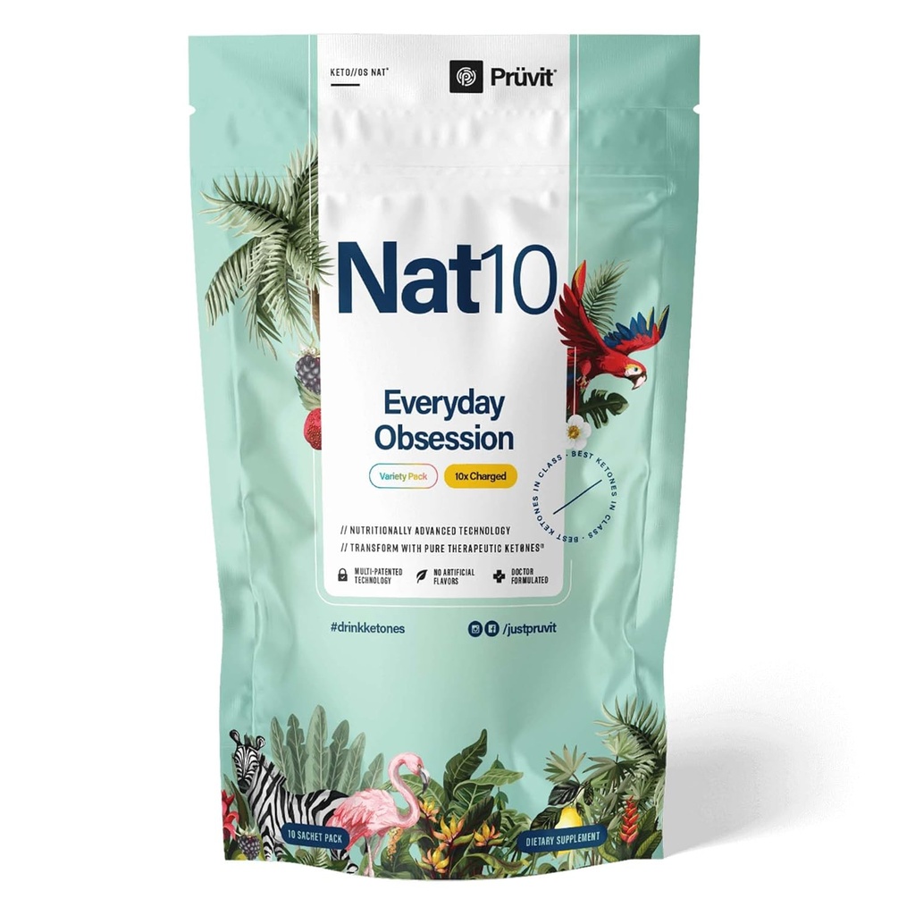 Pruvit - KETO / OS NAT毎日Obsession Nat10 Variety Pack - 強化脳の明快さ、ブーストエネルギー - 10 x 充電パケット