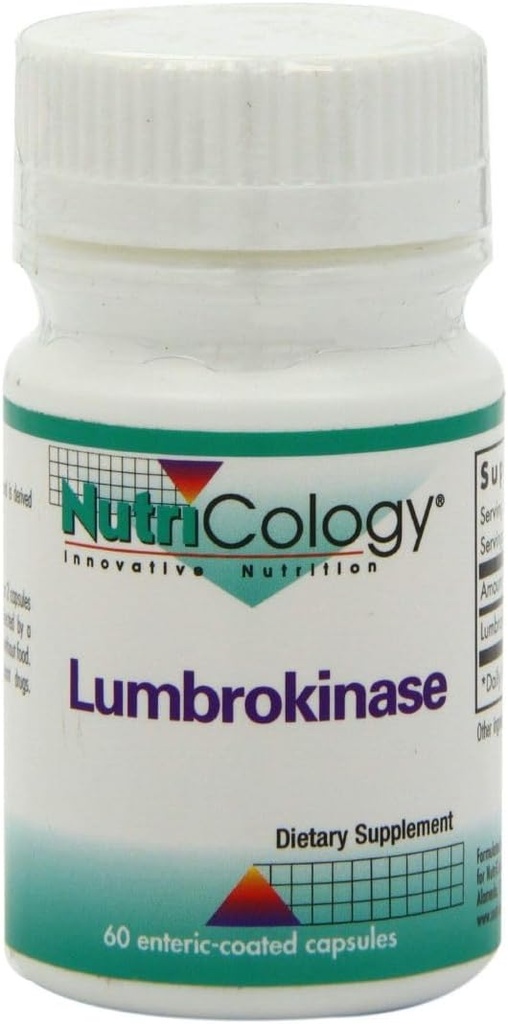 Nutricology Lumbrokinase の補足 - 循環システム サポート、正常な範囲の血循環を支えて下さい- 60 の遅れた解放のベジタリアンのカプセル