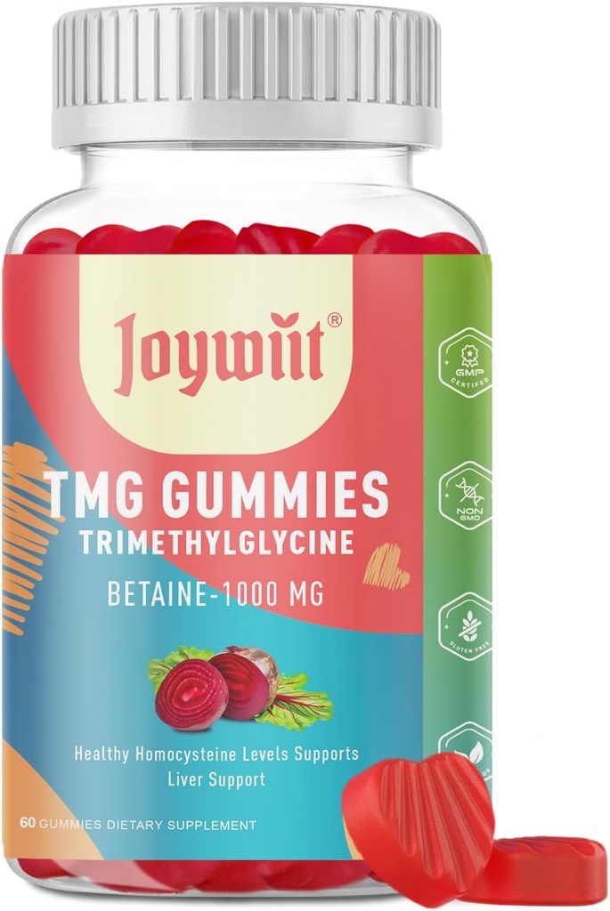 Tmg Trimethylglycine Gummiesは1000mgのBtaine Anhydrous Tmg Gummies、Homocysteineのレベル、エネルギー、メチル化及び免疫サポート、肝臓の健康、グルテンフリー、60 Ctを補います