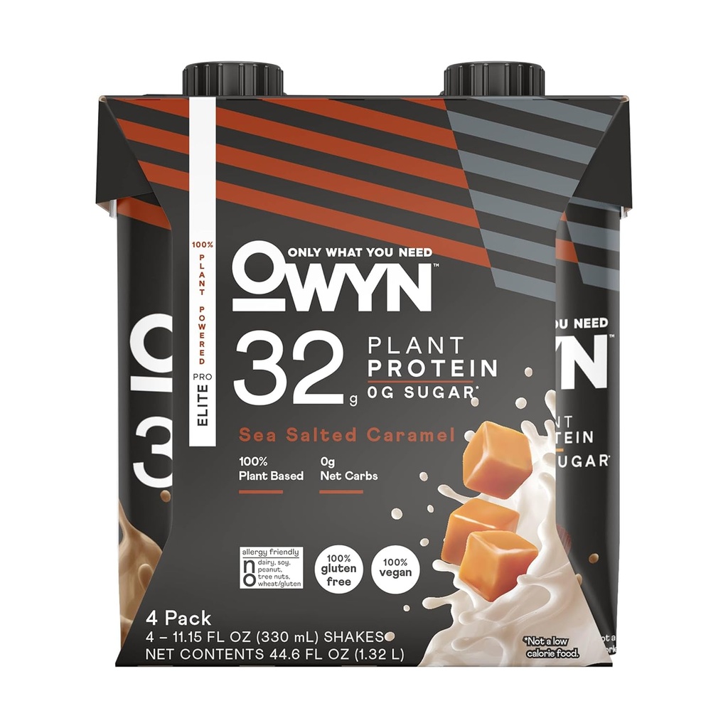 OWYN Sea Salt Caramel Elite Plant Protein Shake 4pk, 11.15 FZ