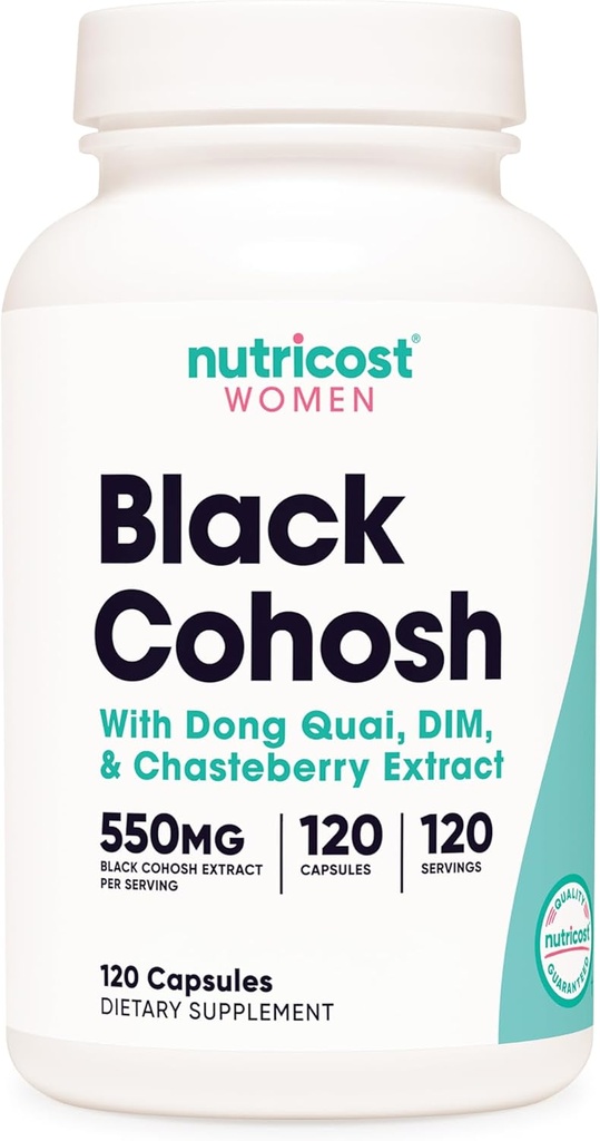 女性660mg、120カプセルのためのNutricostブラックコホッシュ - Don Quai、DIM、Chaste Berry、Veggie Cap、非GMO、グルテンフリー