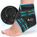 Atsuwellの足首のアイス パックの覆い、足の足首のかかかかとのための再使用可能なゲルのアイス パック、柔らかいプラシ天のライニングが付いているフィートの氷の覆い、癒やすことのための冷たい圧縮療法、黒い