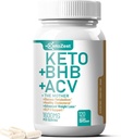 Keto ACV BHBは、高度な減量のための1600mgをカプセル&ベリー脂肪燃焼 - 母のケトンビーガンサプリメントと有機アップルサイダー酢 - 男性女性のためのビタミンD3亜鉛クロム付き