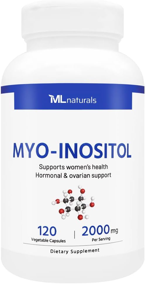 MLナチュラルマイオイノシトール2000mg 120野菜カプセル、NSF認証&cGMP準拠