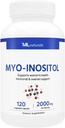 MLナチュラルマイオイノシトール2000mg 120野菜カプセル、NSF認証&cGMP準拠