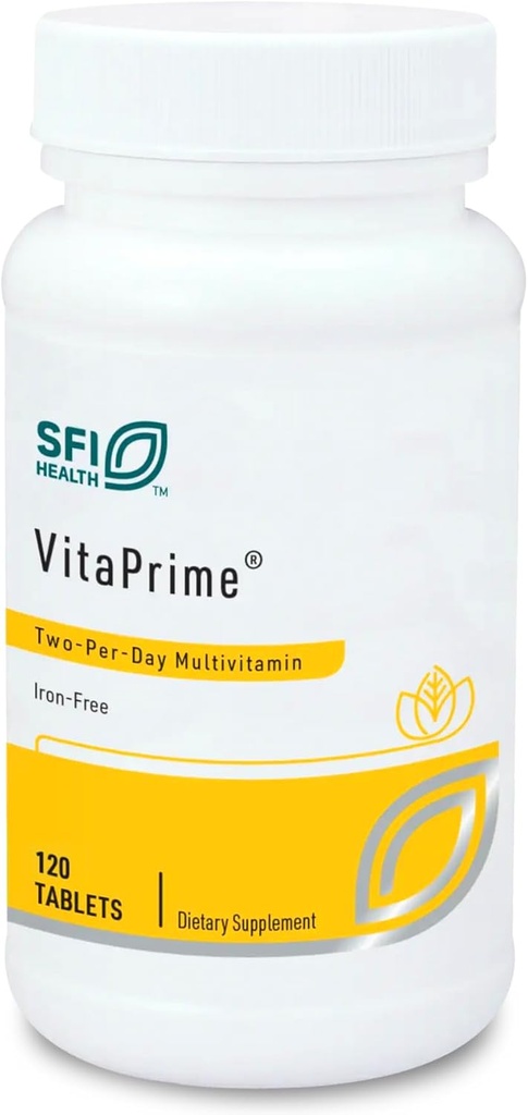 SFI Health VitaPrime - 女性と男性のための鉄の無料マルチビタミン - 免疫機能とサポート栄養ギャップを促進 - メチルフォレート&B12(120錠)付き2日マルチビタミン
