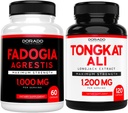 Fadogia Agrestis Extract(60カウント) 男性のためのアスレチックパフォーマンスと筋肉の質量とトンカットアリの最大強度 (120カプセル) 男性の健康とバイタリティサポートのためのロングジャックTongkatアリ - アメリカメイド