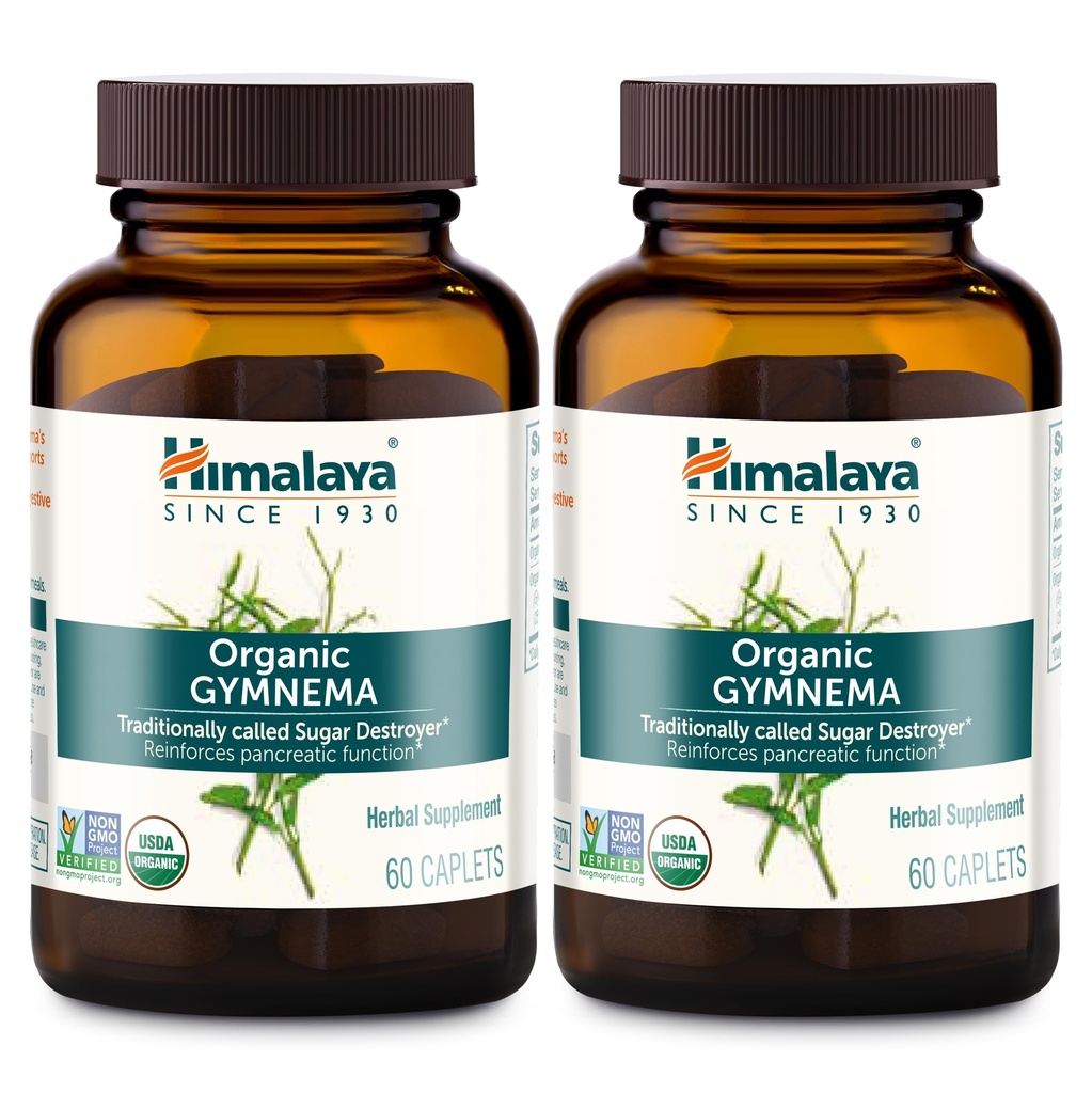 ヒマラヤオーガニックジムネマシルベスト - ハーブグルコースメタボリズムサポート - USDA Organic、非GMO、ビーガン、グルテンフリー、700 mg、60カプレット(パッケージ2)