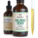 コロイドシルバー液体20 PPM - 4 Fl OZ(Plata Coloidal with Dropper)99.9%ピュア、グルテンフリー、二重木材サプリメントによる非GMO