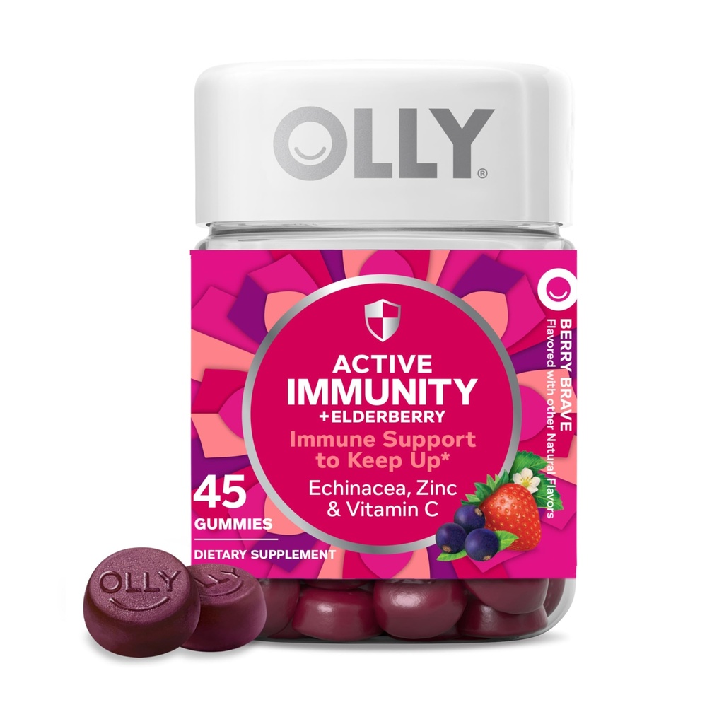 OLLYの免除のGummy、免疫サポート、Elderberry、亜鉛、ビタミンC、補足、ベリーの味、15日の供給- 45の計算