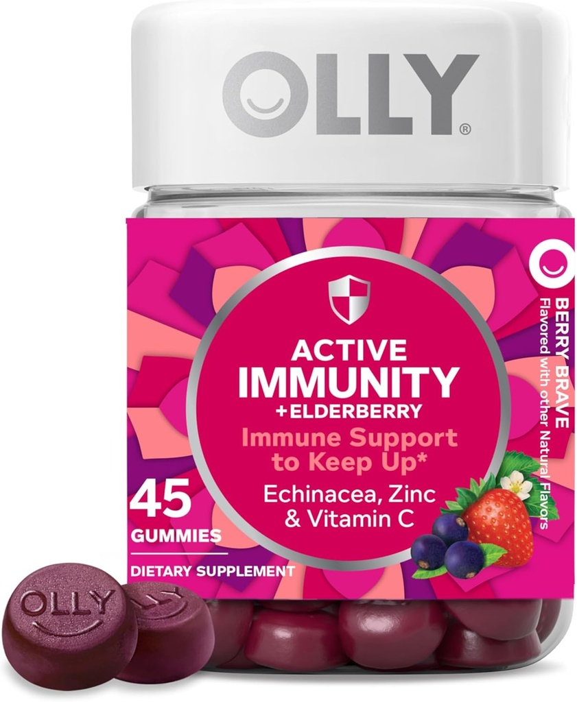 OLLYの免除のGummy、免疫サポート、Elderberry、亜鉛、ビタミンC、補足、ベリーの味、15日の供給- 45の計算