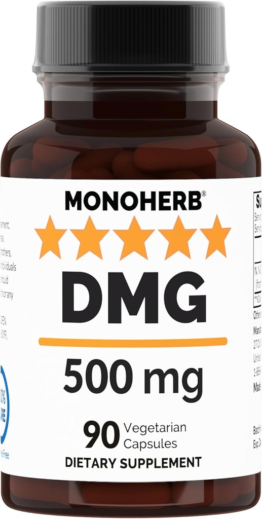 MONOHERB N-ジメチルグリシン500mg - DMGサプリメント - 90ベジーカプセル - 90サービング