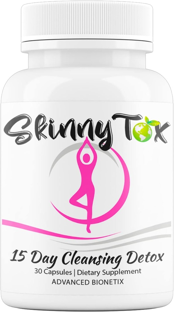 Skinnytox 15 Day Colon Cleanse Detox, Supports Healthy Bowel Movements Flushes Toxins, Boosts Energy. All Natural Weight Management w/ Probiotics. Formula Based on Clinical Research Safe Effective
