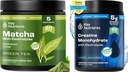 KEY NUTRIENTS Matchaパウダー&クレアチンモノハイドレートバンドル - 比類のない抹茶グリーンティー(20サービング) + 微量化クレアチンパウダーサプリメント(60サービング) - ブーストエナジー、フォーカス&パフォーマンス