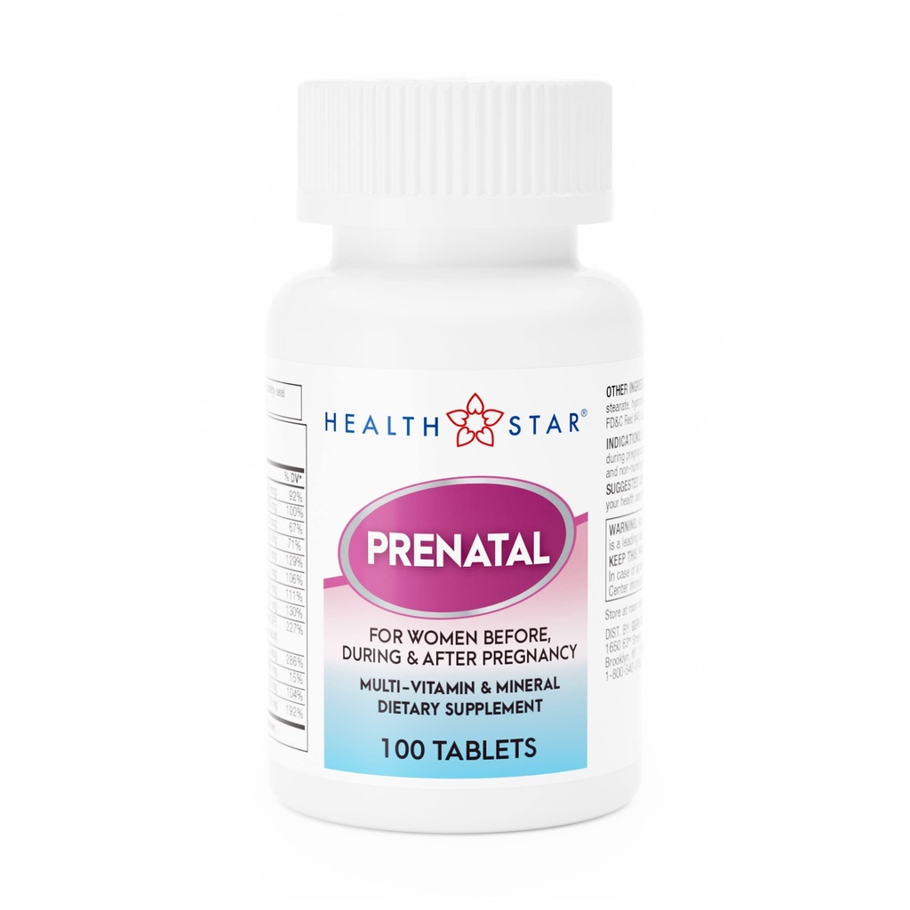 健康なママと赤ちゃんのための HealthStar による GeriCare の胎児のマルチビタミン - Folate + ビタミン C + ビタミン D + 鉄 + カルシウム + B12-100 タブレット