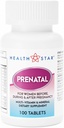 健康なママと赤ちゃんのための HealthStar による GeriCare の胎児のマルチビタミン - Folate + ビタミン C + ビタミン D + 鉄 + カルシウム + B12-100 タブレット
