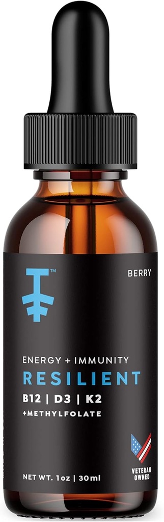 PROTEKTの弾力性のあるビタミンD3 K2 B12の低下 - 液体B12 K2 D3のビタミンの補足、エネルギー及び回復のための液体低下、睡眠及び気分のためのMethy Folate - 自然なベリー30mL