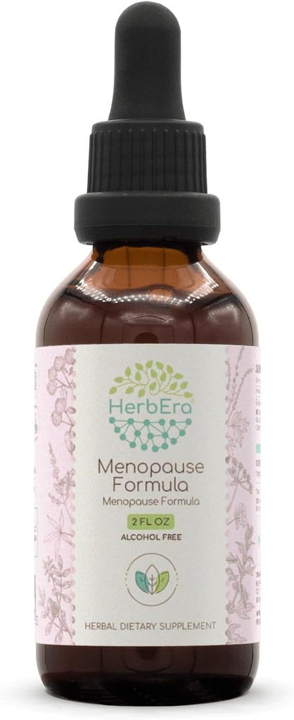 HerbEra 月経閉止式 B60 アルコールフリー エキスのチンキ、集中された液体は自然な Vitex の果実、Licorice の根、Motherwort のドン・キーの根、Burdock の根、黒い Cohosh の根を落とします。 2 Fl Oz