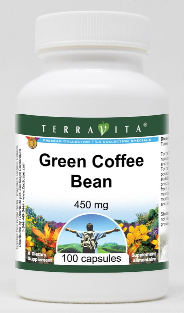 グリーンコーヒー豆 - 450 mg (100 カプセル, ZIN: 513655) - 3 パック