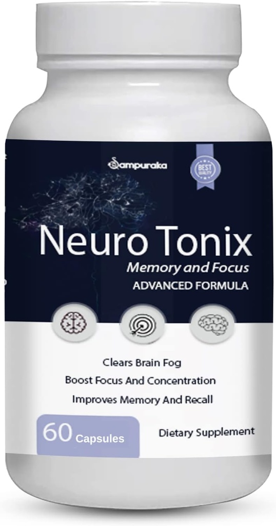 記憶および焦点の補足のためのNeuro Tonixの高度の方式- 1つのパックNeuroTonix 60のカプセル(丸薬)
