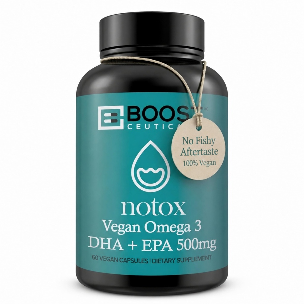 BoostCeuticalsビーガンオメガ3サプリメント500mg Dha EpaビーガンSoftgels - ない Stearates非GMOグルテンフリー  60 Ctハートと脳の健康