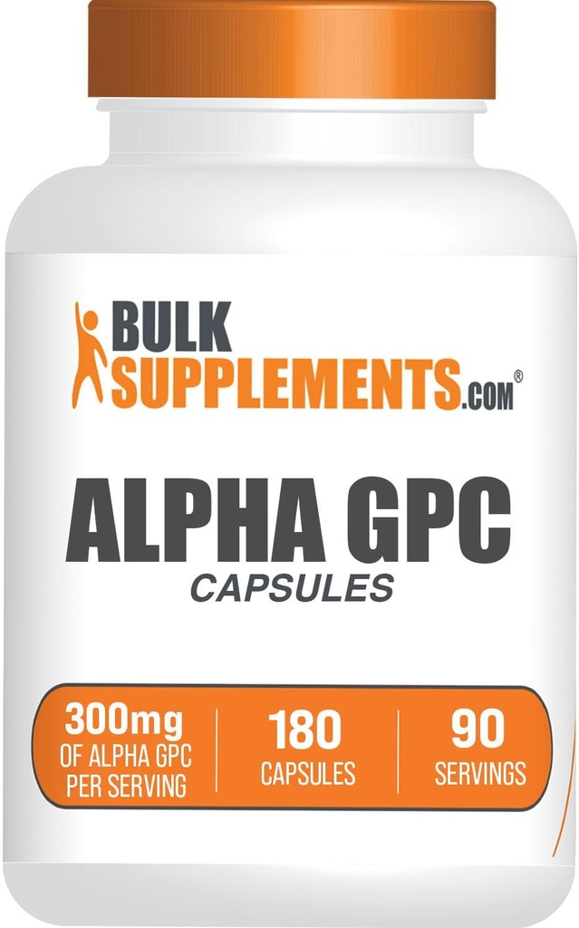BulkSupplements.comアルファGPCカプセル - アセチルコリンサプリメント、アルファGPC 300mg - コリンサプリメント、グルテンフリー、サービングあたり2カプセル、180カプセル(パッケージ1)