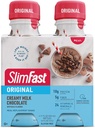 SlimFast食事の取り替えのシェイク、元のクリーミー ミルクのチョコレート、減量のための蛋白質を飲む準備の10g、11 Fl. Ozのびん、4の計算(包装5月Vary)